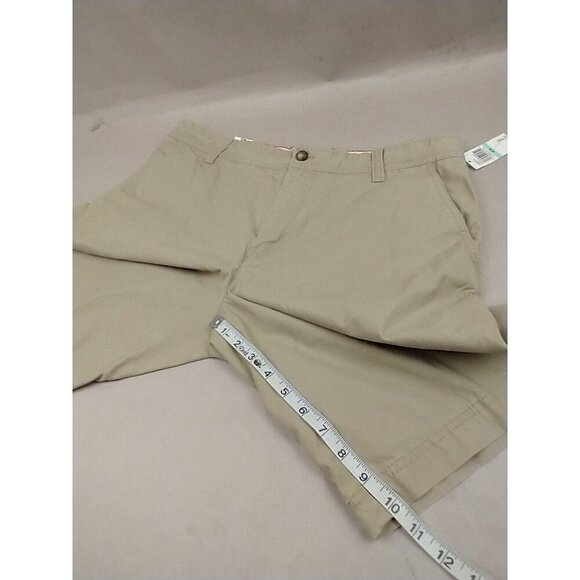 Mens IZOD Seaside‎ Poplin Flat Front Shorts Cedarwood Khaki Size 34W X 10.5L - Picture 4 of 16